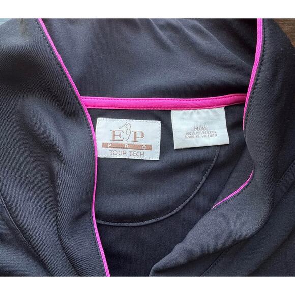 *Good Value* EP Pro Tour Tech Women's 1/4 Zip Black Pink Golf Polo Shirt- Size M - Picture 2 of 6
